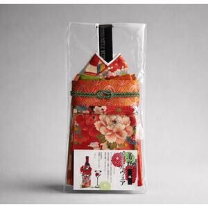 NIB Kimono Bottlewear "Princess" Wine Bottle Cover w Floral Motif Made in Japan